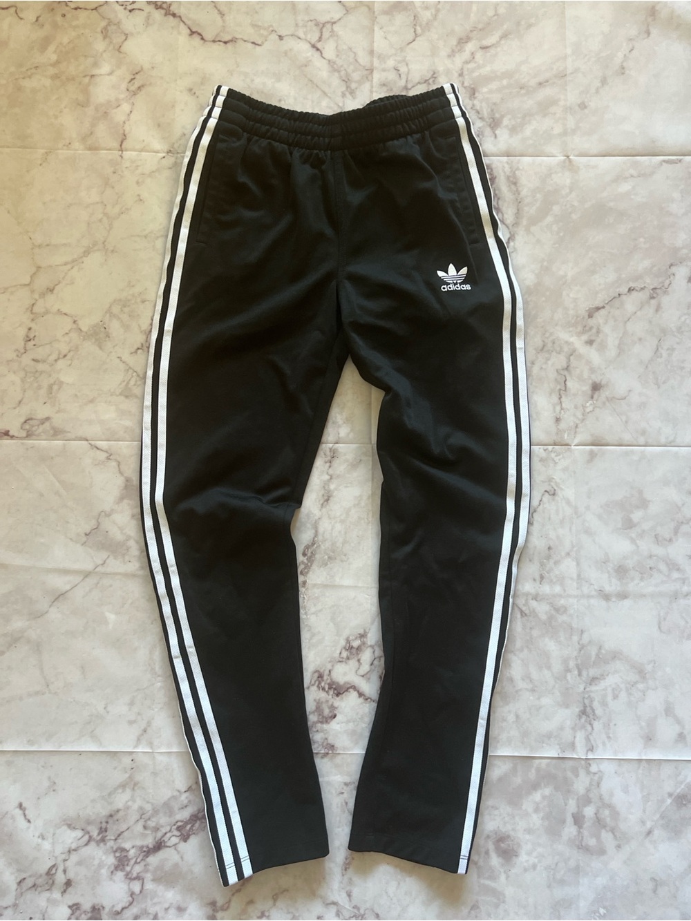 Adidas Originals 3-Stripes Snap Button Track Pants Black White Youth L